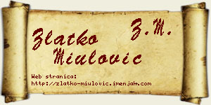 Zlatko Miulović vizit kartica